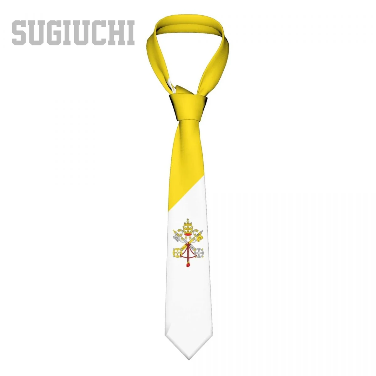 

Vatican City Flag Emblem Men Women Neck Ties Casual Plaid Tie Suits Slim Wedding Party Business Necktie Gravatas