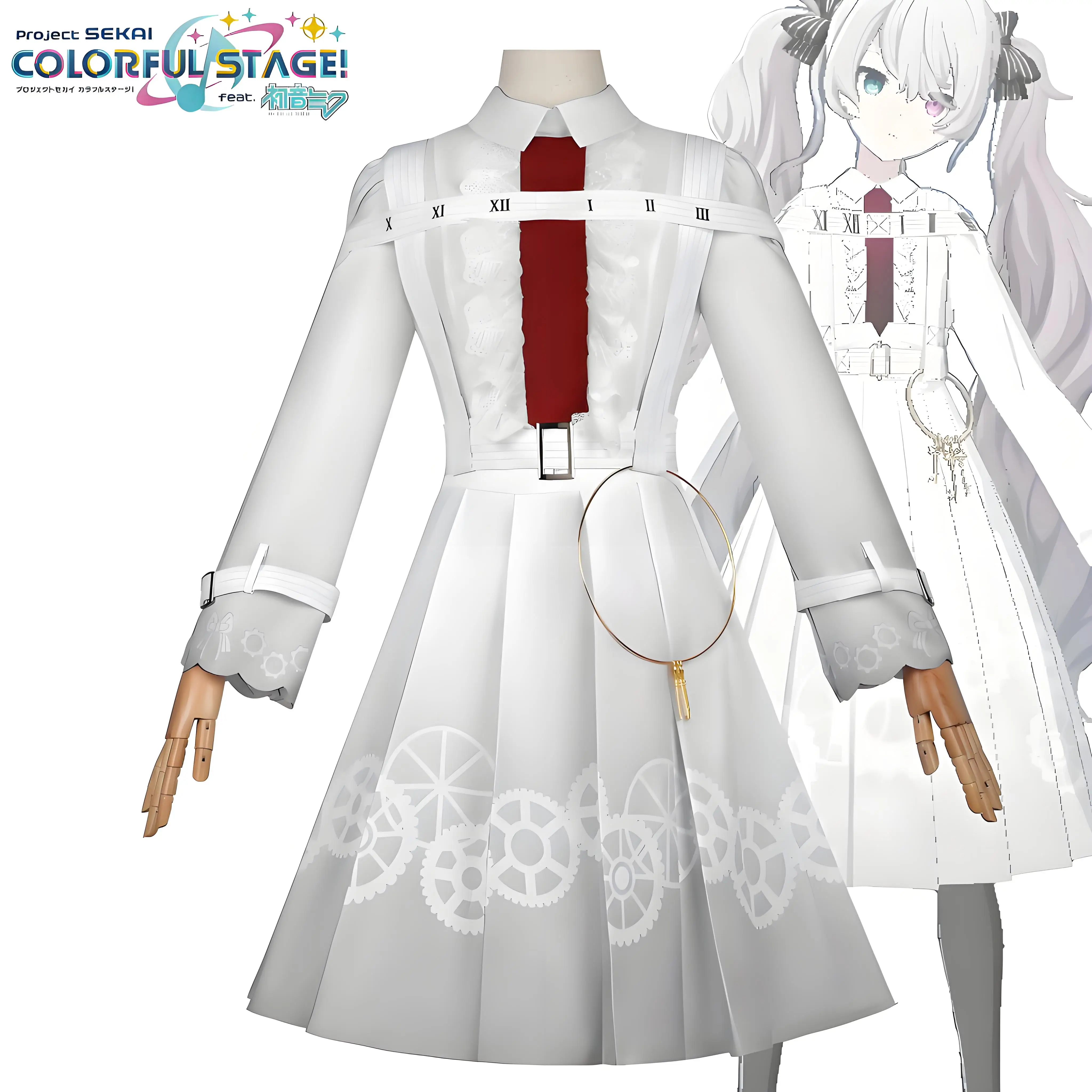 

Белый Лайк Мику Косплей Игровой Проект Sekai Красочная Сцена Feat Night Shiraneggi Косплей Белый Костюм Женский Хэллоуин Ролевая Игра