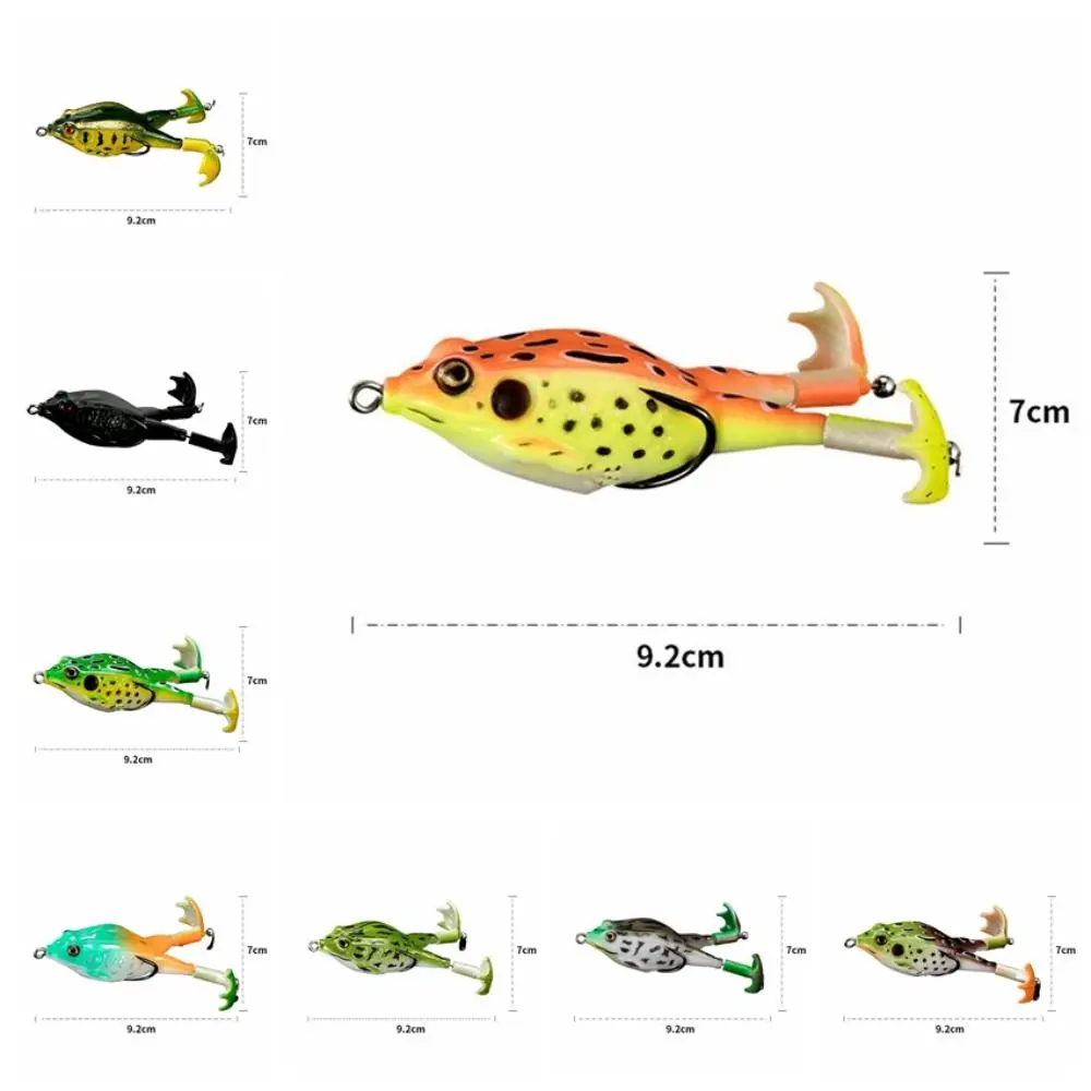 

9.2cm Frog Type Topwater Lure 13.6g Silicone Thunder Fishing Lure Artificial Popping Double Propeller Soft Bait Saltwater