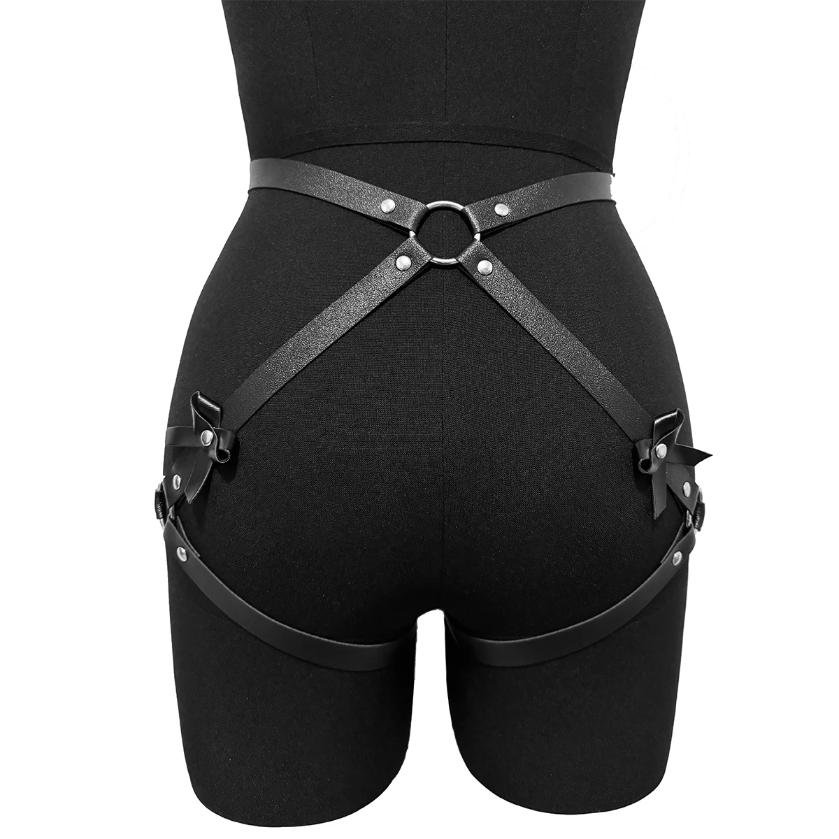 2 قطعة حزام جلدي أنيق قابل للتعديل القوس الجسم الديكور حزام يوميا BDSM يمزح ملزمة حزام تاريخ الملحقات