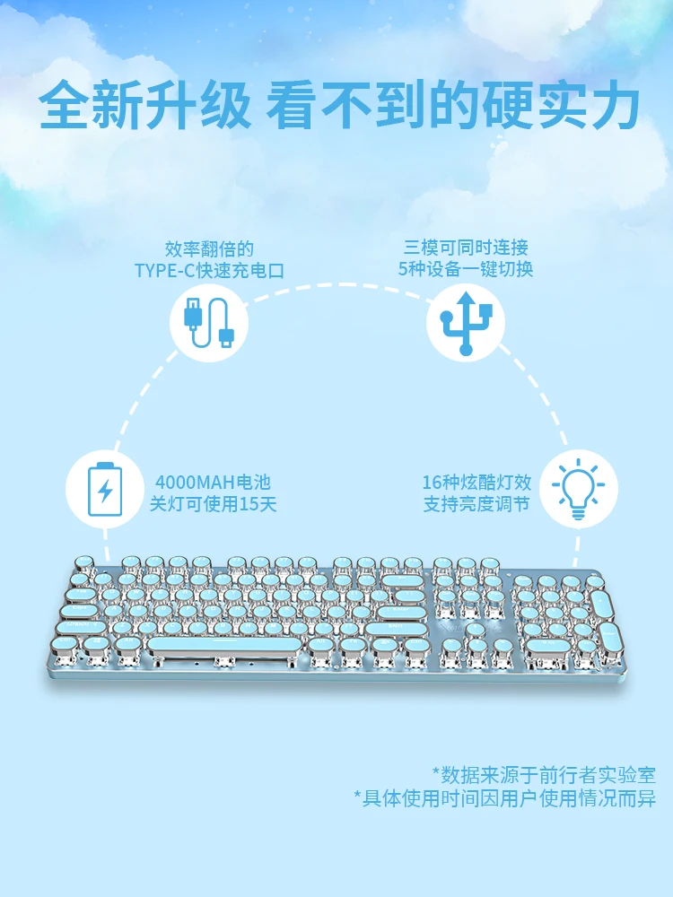 TK950 wireless Bluetooth the third mock examination mechanical keyboard retro punk mouse set girls office game