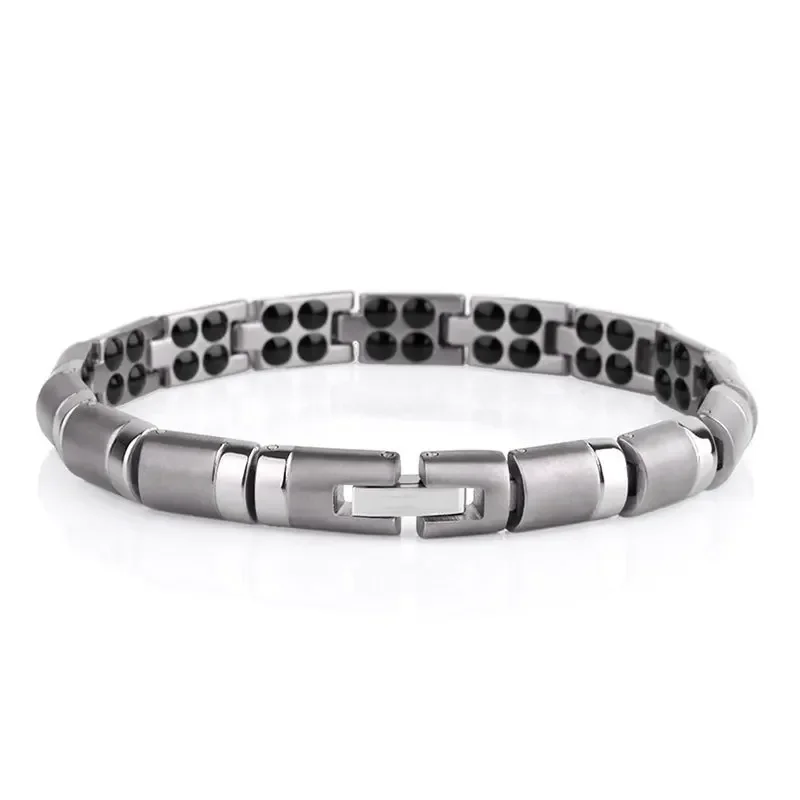 

Fashion Pure Titanium Germanium Bracelet for Men Jewelry Ultra Light 60 Stone Germanium Element Japanese Korean Style Bracelets