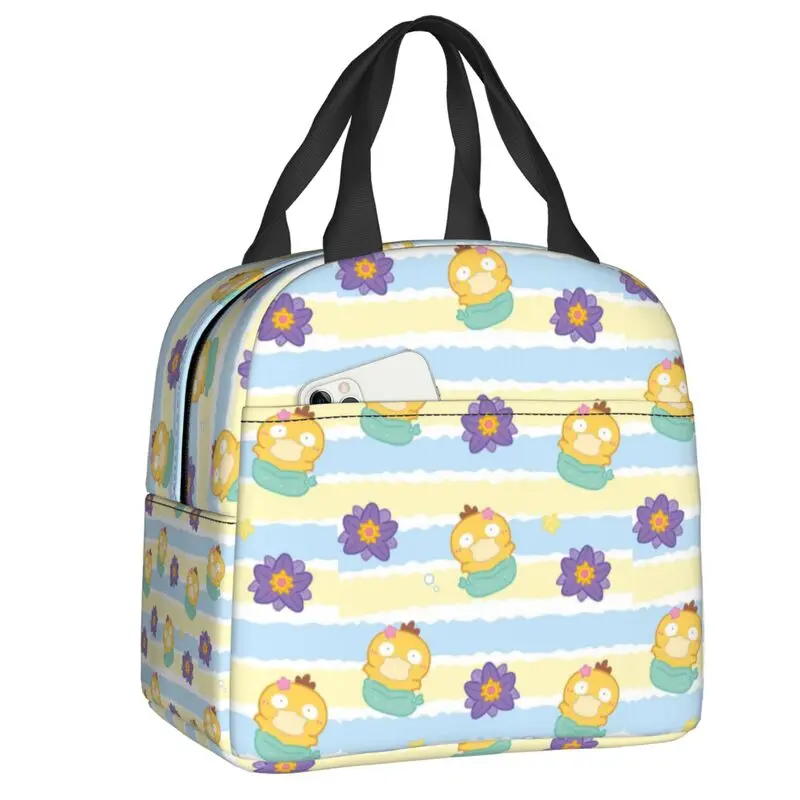 

Пользовательские аниме P-Psyducks, термоизолированные сумки для обеда, женская многоразовая сумка для обеда для кемпинга, путешествий, многофункциональная коробка для еды