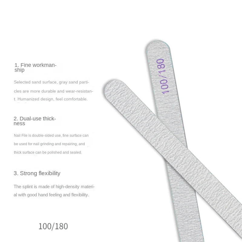 เล็บไฟล์100/180กระดาษทรายเล็บไฟล์ Sanding แฟ้มขัดไฟล์เล็บอุปกรณ์บดเล็บแฟ้มเล็บเครื่องมือ