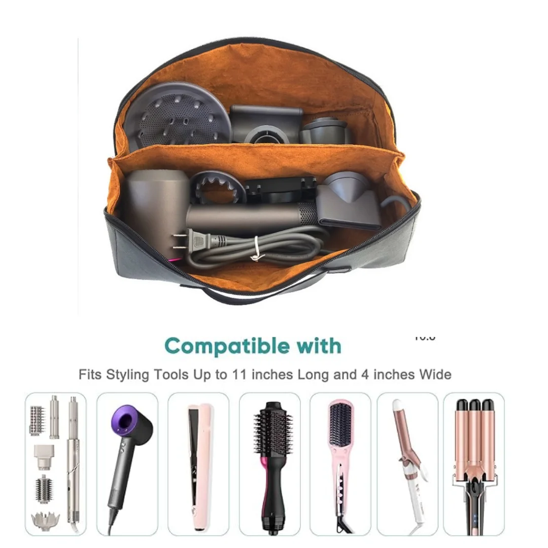 Travel Storage Bag suitable for Dyson Airwrap Styler/shark flexstyle, Portable Handheld Travel Case, Double Compartments Organiz