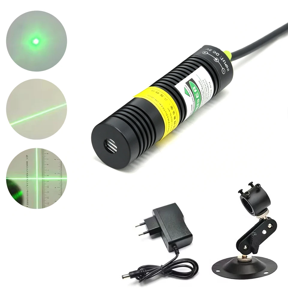 Industrial 532nm Green 10mW 30mW 50mW 100mW Laser Dot Line Cross for Woodworking Cutting CNC Positioning Alignment