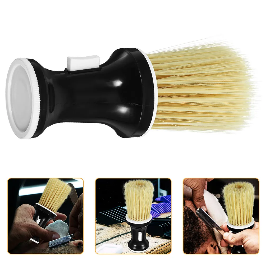 2Pcs Barber Neck Brush for Hair Cutting Loose Hair Removal Scalp Massage Powder Brush Ergonomic Design Salon Home Styling