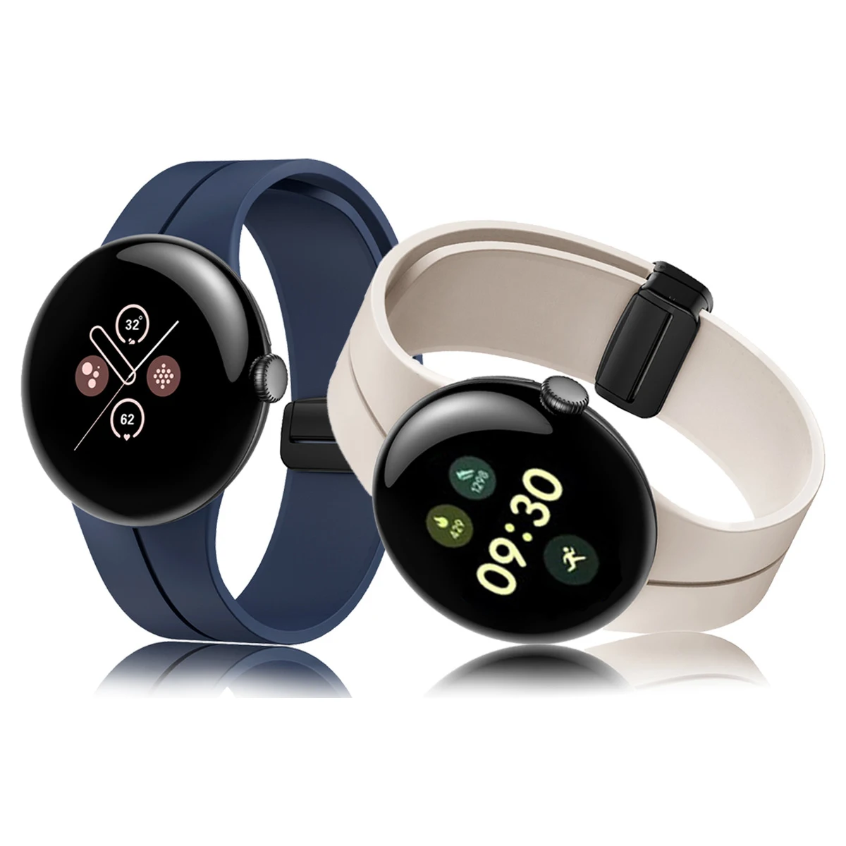 Correa de silicona con hebilla plegable magnética para Google Pixel Watch 4, correa de silicona de 45mm, Google Smart para Watch4, correa de reloj de 45MM