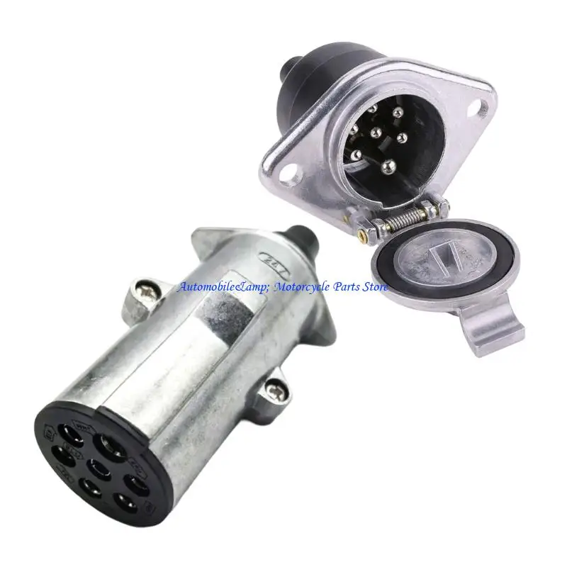 H7BD Sturdy 24V 7 Pin All Metal Component Easy Installation Aluminum Vehicle Outlet Simple Installation for Camping Trailers
