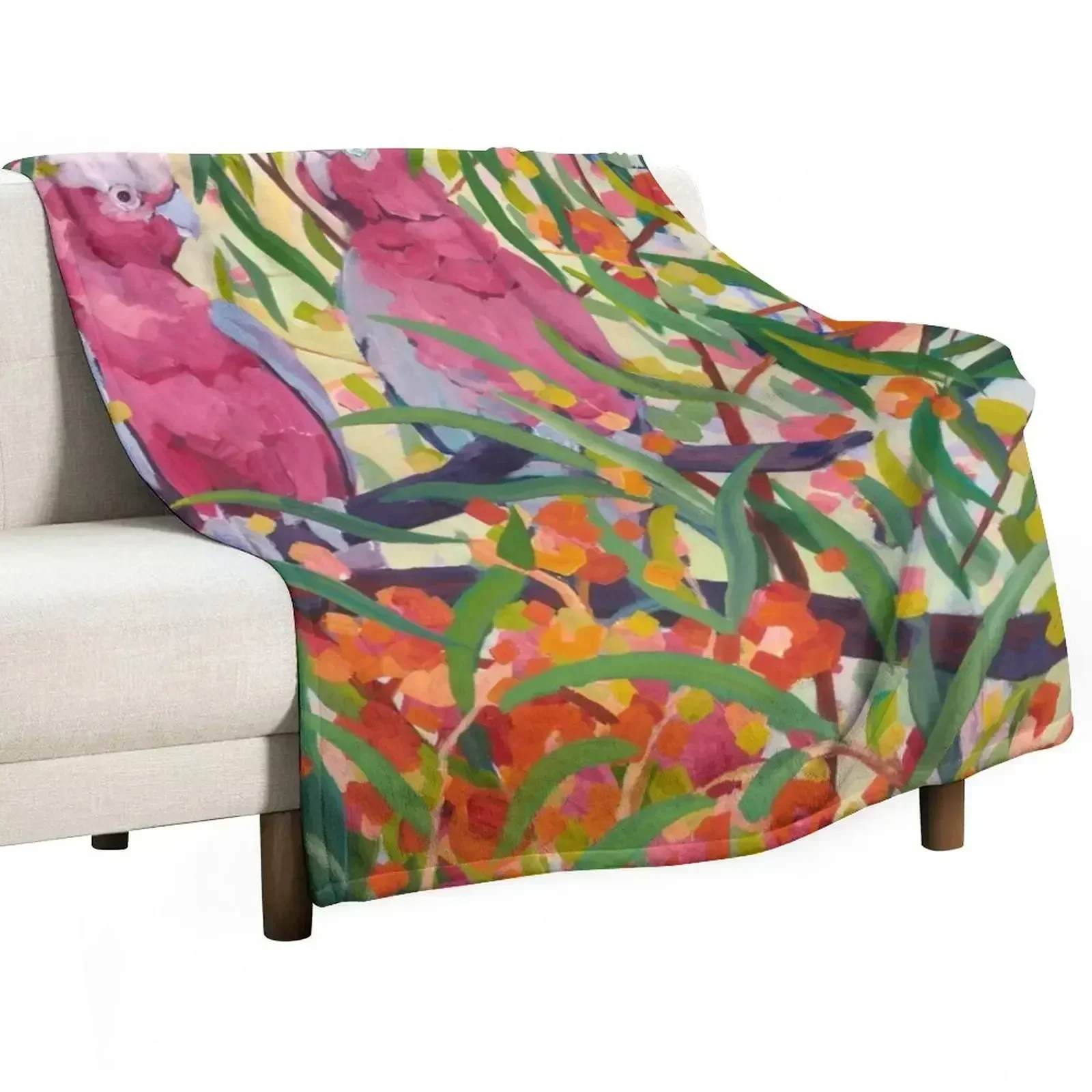 

Galahs and Blossom Throw Blanket Air Conditioner Soft Blanket for Office Home