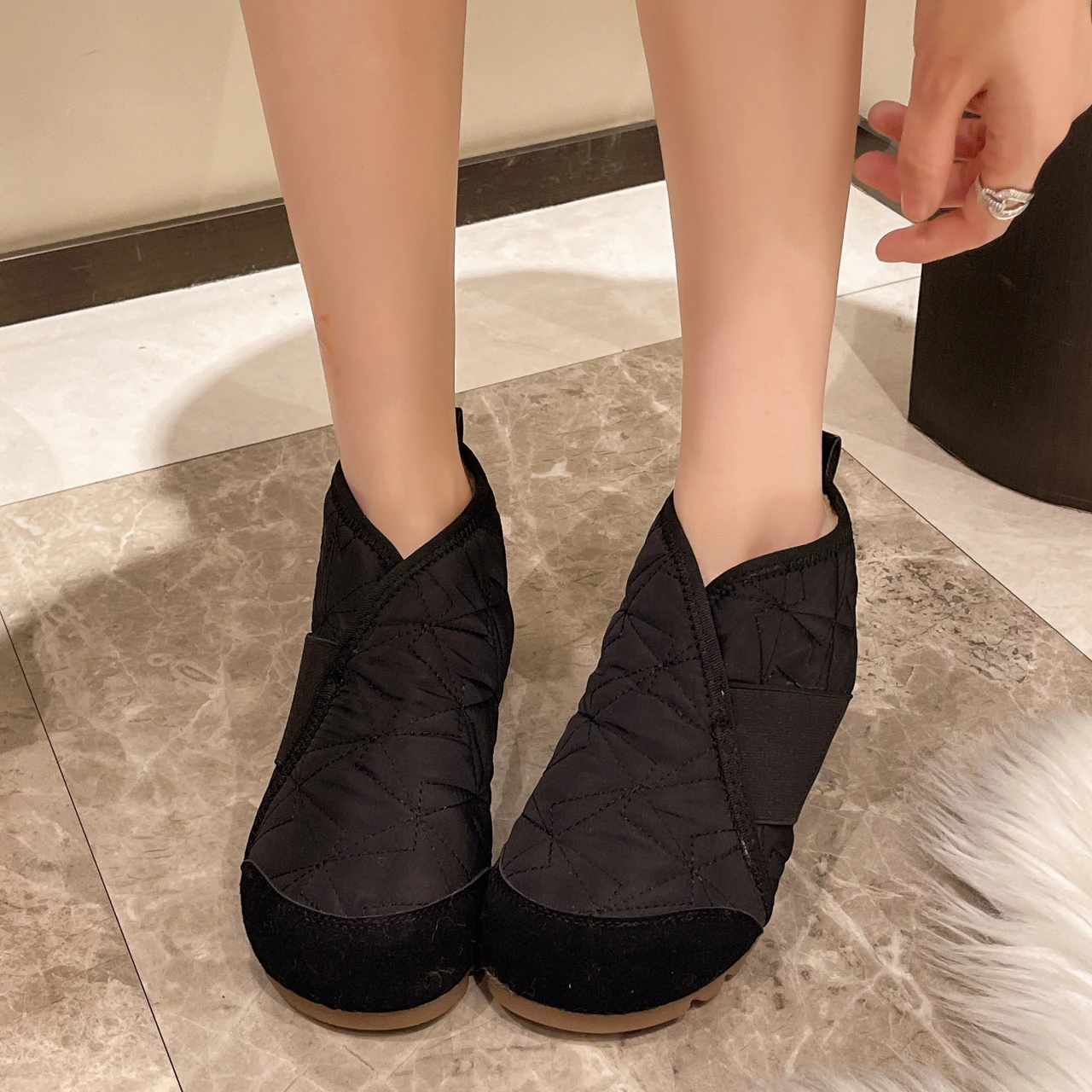 Zapatos sencillos de algodón Para Mujer, botas de nieve cálidas de felpa, zapatos informales ligeros y cómodos Para Mujer, Botines Para mujeres de invierno