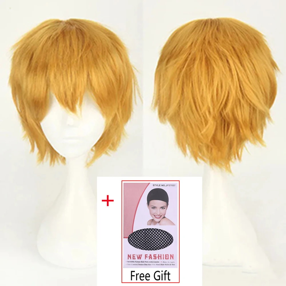 

Men Women Synthetic Anime Cosplay Wigs Short Straight Hair Heat Resistance Multicolour Red White Pink Gray Brown