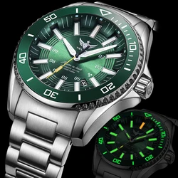 YELANG Automatic Mens Green Water Ghost Watches H3 T100 Self Luminous Wristwatch Waterproof 300m Turning Ceramic Bezel V1032