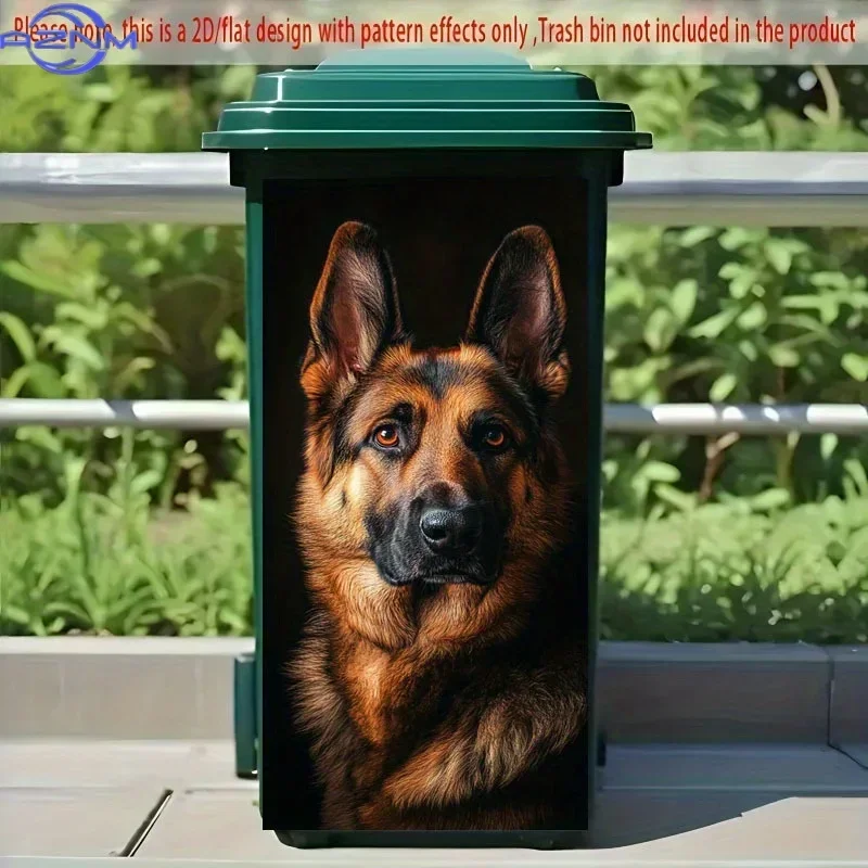 2D Print Pattern Dustbin Decal Creative Makeover Ornament for Indoor Outdoor Garbage Bin