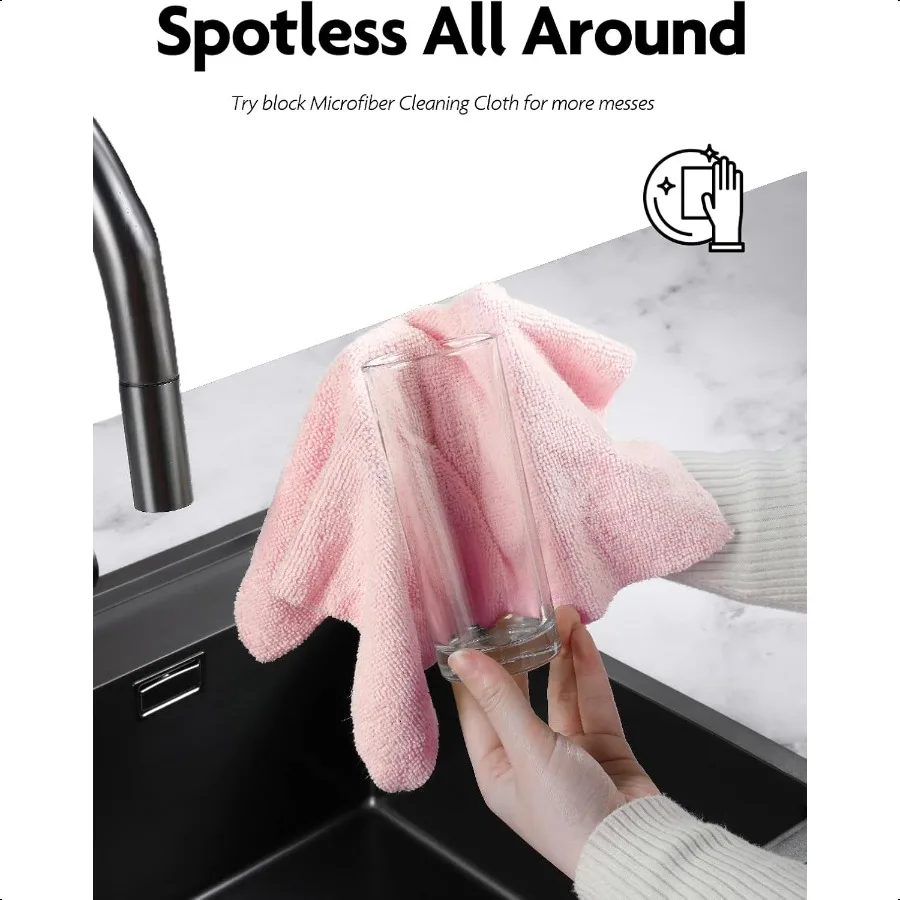 Microfiber Cleaning Cloth Roll 60 Pack Tear Away Microfiber Towels 12" x 12" Reusable Washable Scratch Free Ultra Absorbent Dis