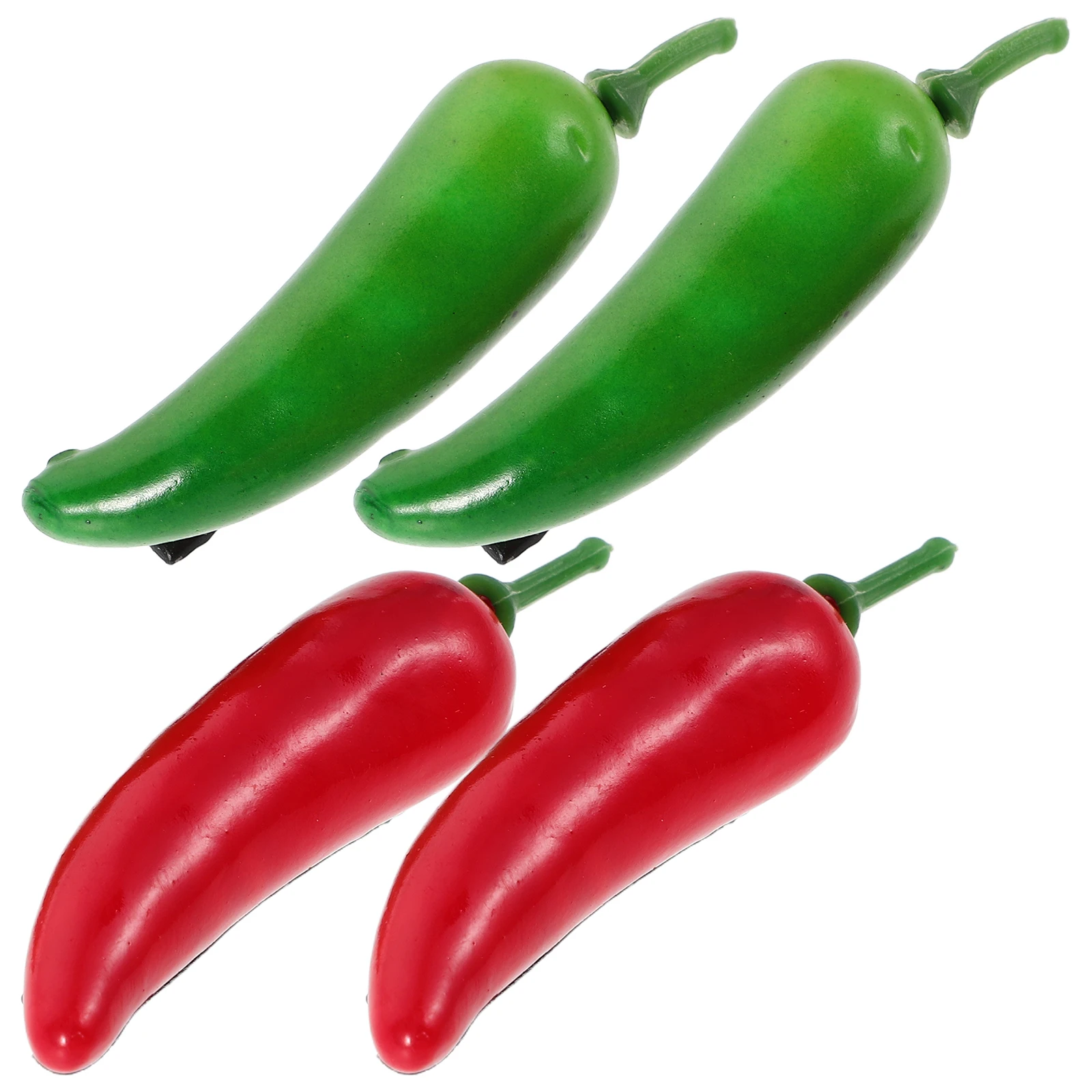 

4pcs Vegetable Chili Hairpins Alligator Barrettes Plastic Food Accessories Girls Hair Styling Pins Simulation Plant Decor