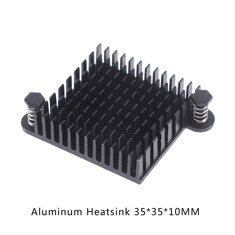 

1pc 35x35x10mm Anodized Black Aluminum Heatsink Bridge & CPU Southbridge IC Transistor Chip Cooling Radiator Cooler w/ Screws