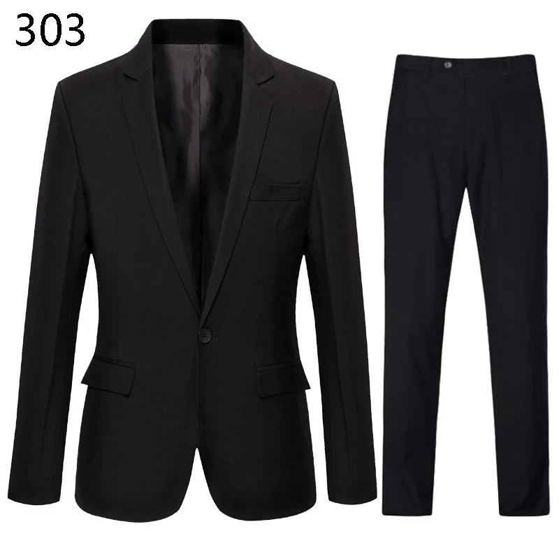 #TC03 # Fashion New Set Two Piece Slim Fit Men's Business Set Dropshipping