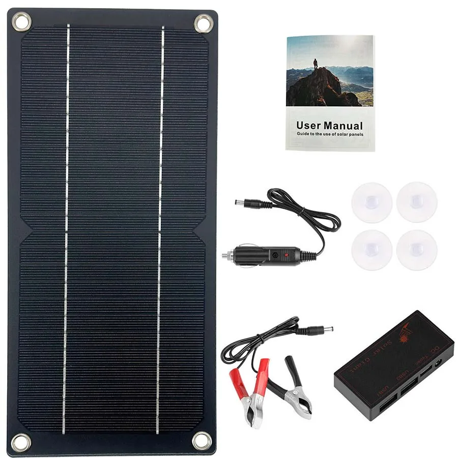 100W Flexible Solar Panel Kit Dual USB Battery Charge For Car RV Caravan Home Camping Outdoor Battery