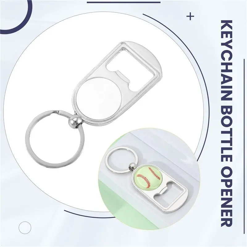 10 Pcs Sublimation Blank Keychain Metal Bottle Opener Blank Key Ring Heat Transfer Rectangular Sublimation Keychain-AA26