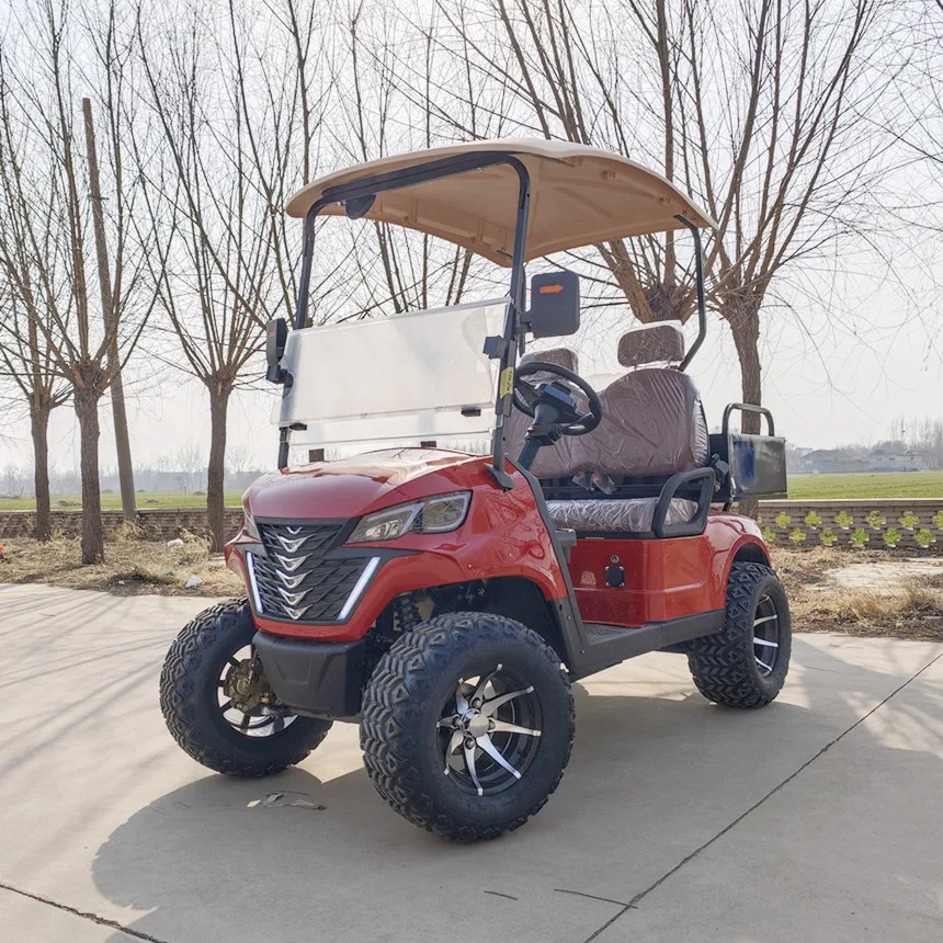 The World's Popular New Electric Golf Cart Sightseeing Car 4-Person Electric Off-Road Golf Cart For Family With Rear Cargo Box