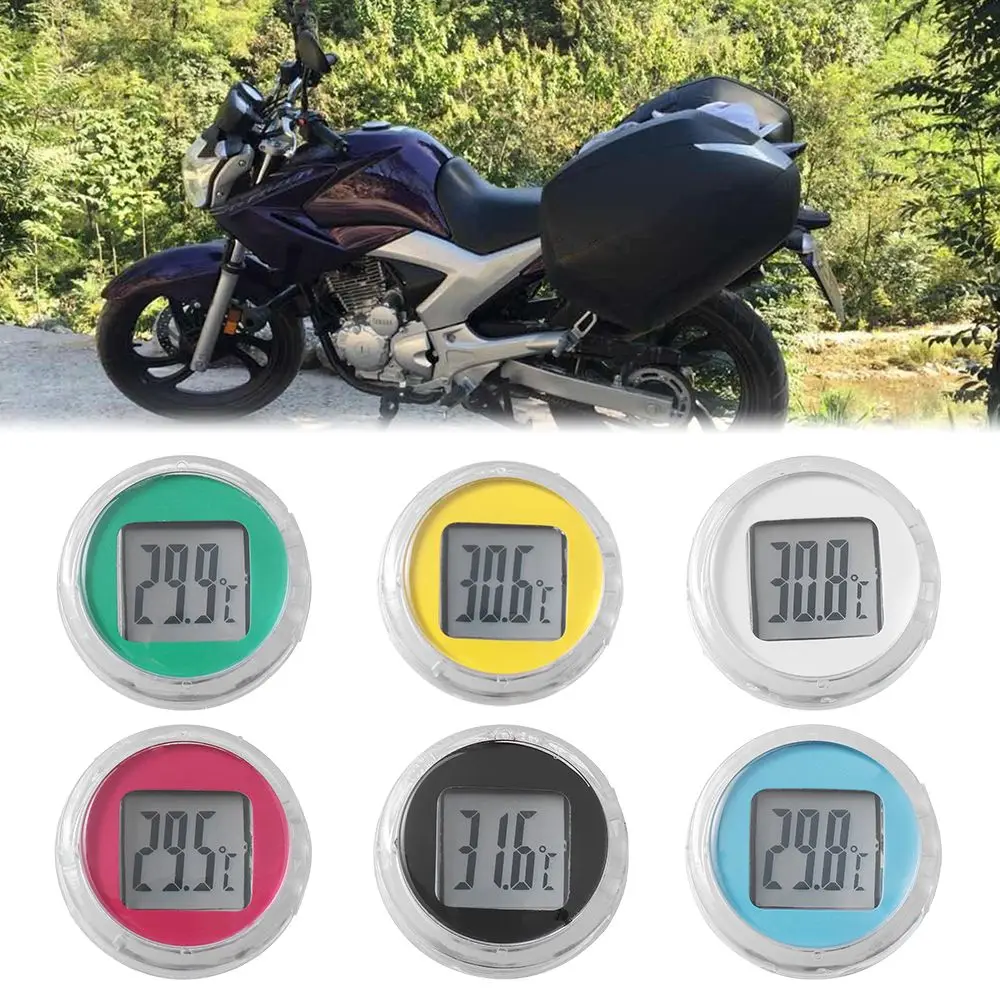 Mini Motorcycle Digital Thermometer Waterproof Paste Type Motorbike Clock Car Interior Motorcycle Accessories