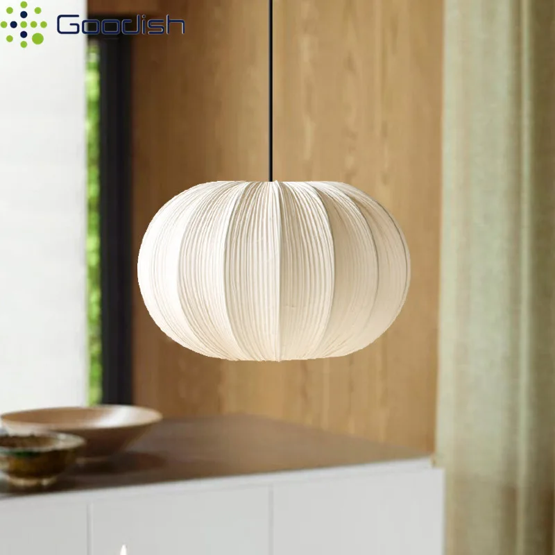 Industrial Vintage Pleated Fabric Cloth Pumpkin paper cage LED Pendant Lights Art Lamps for Bedroom Home Decoration Chandeliers