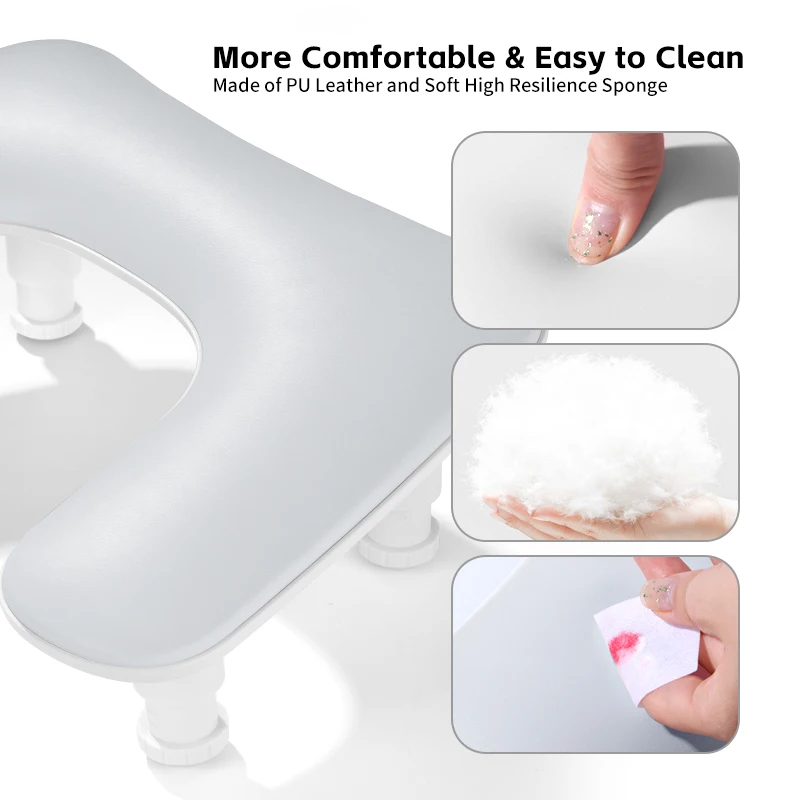 U-vormige manicure-armsteun voor nagels Tech PU-leren handstandaardsteun voor manicures Comfortabele manicure-nagelhandsteunkussen voor manicures Kantelbaar handkussen met nagelpad Zachte handsteun voor nagelarmkussen