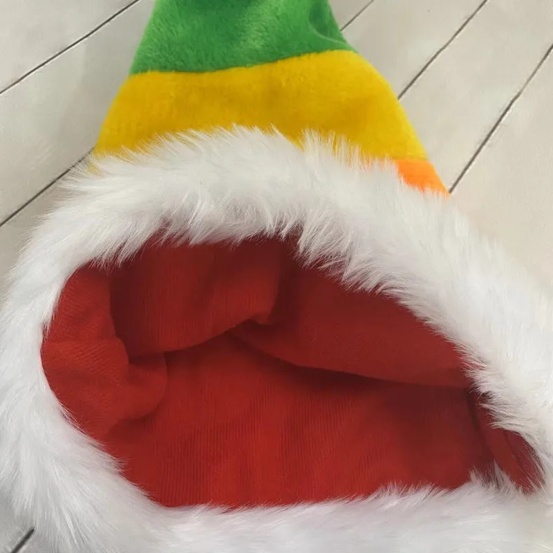 Chapéu do luxuoso do Natal com costura a cores, atmosfera personalizada, chapéu decorativo, novo, 2024,32*54cm