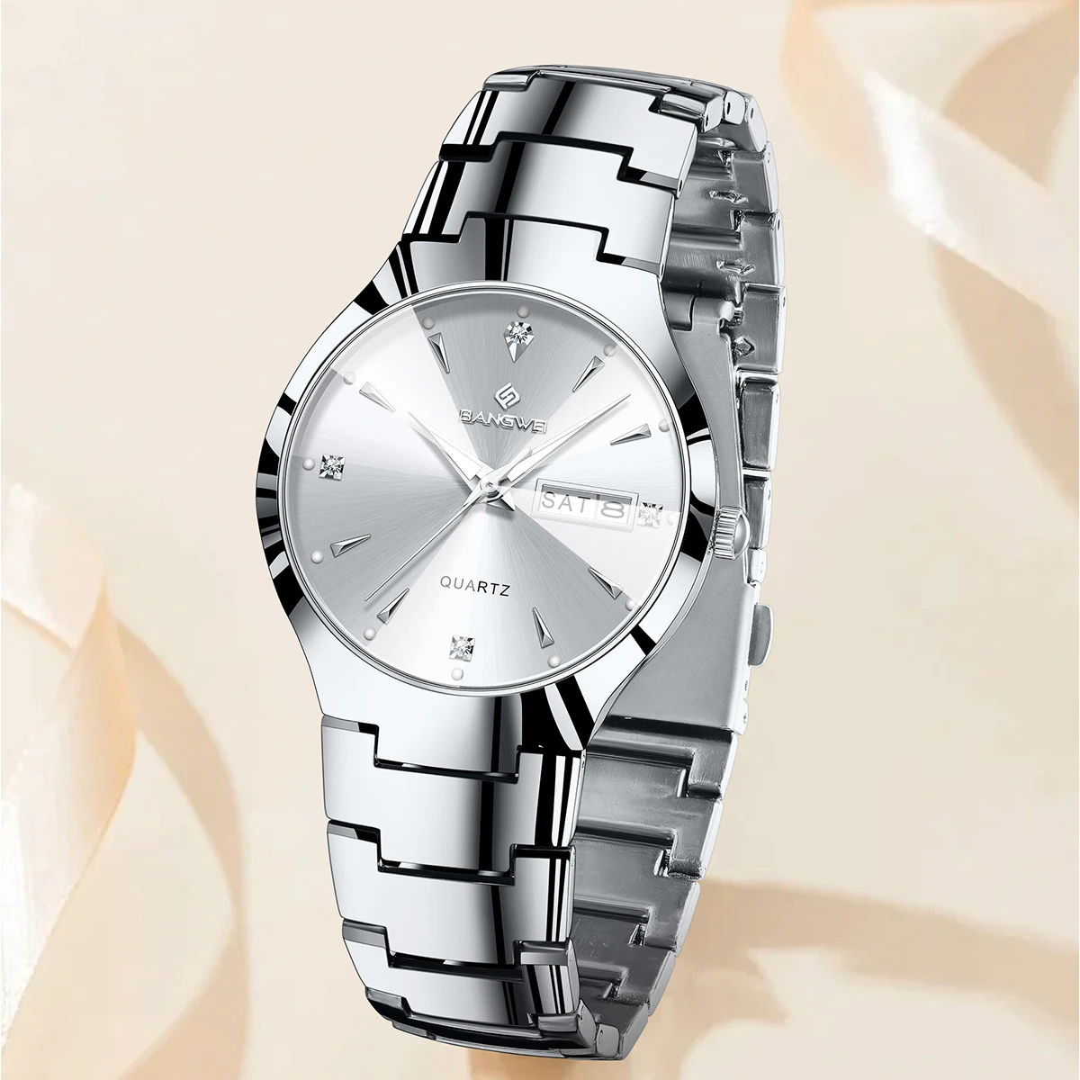 

BANGWEI 2025 брендовые часы для пар, кварцевые часы из нержавеющей стали, подарки на день Святого Валентина, часы для мужчин и женщин, подарки «Я люблю тебя» + коробка