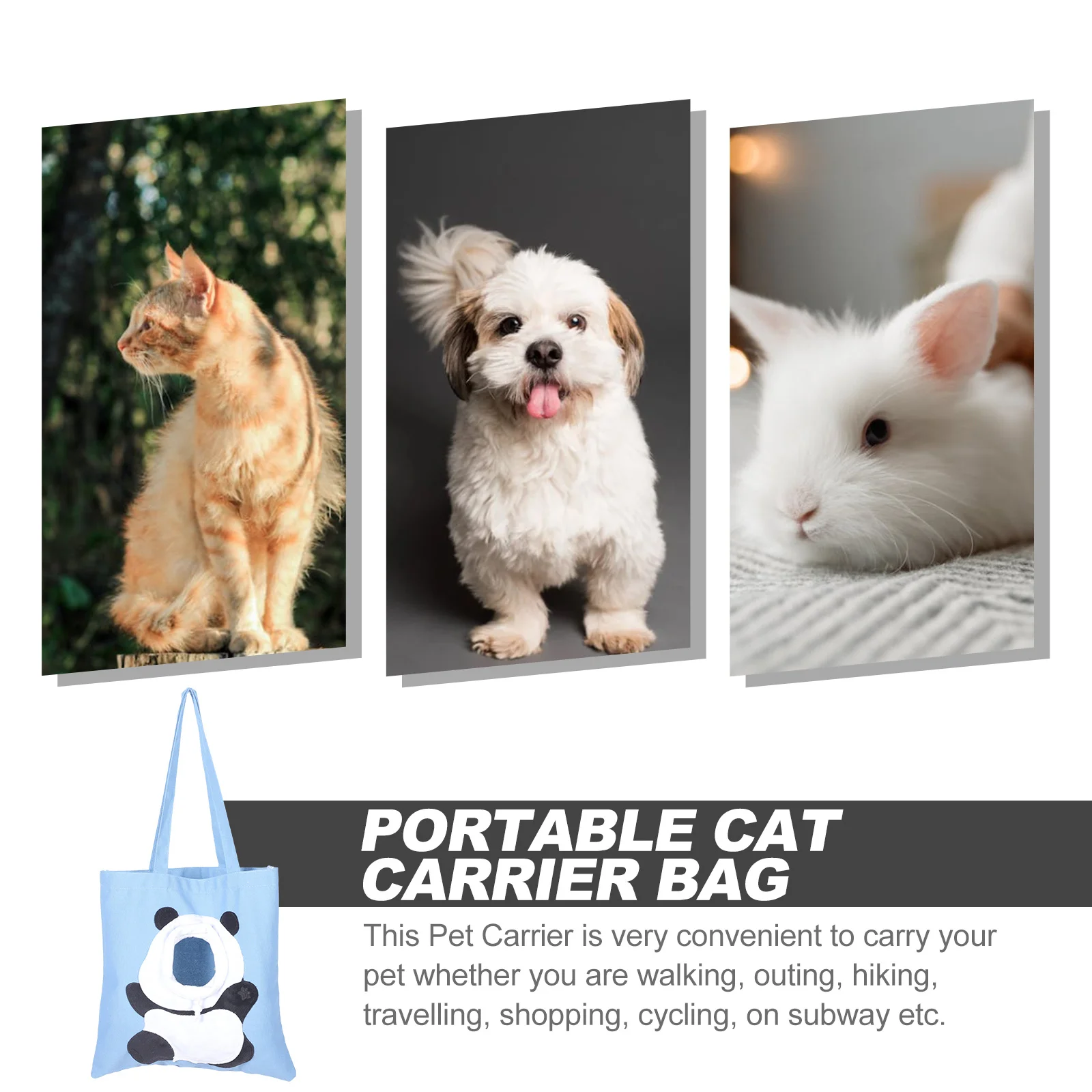 

Breathable Cat Carrier Bag Panda Shape Tote Pet Canvas Shoulder Bag Portable Comfortable for Travel Outdoor Activities