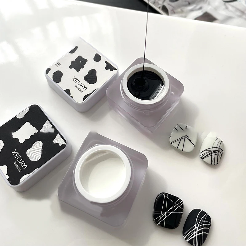 5ml White Black Silver Spider Wire Drawing Gel Nail Polish UV Liner Painting Outline Gel Varnish Nails Art For Manicure Decor