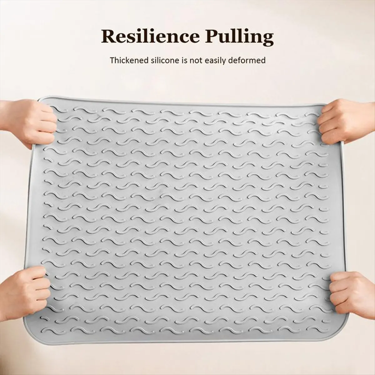 Okay Silicone Dish Drying Mat - Heat Resistant,Foldable, Non-Slip Kitchen Countertop Draining Pad for Dishes,Sink Drip Tray B