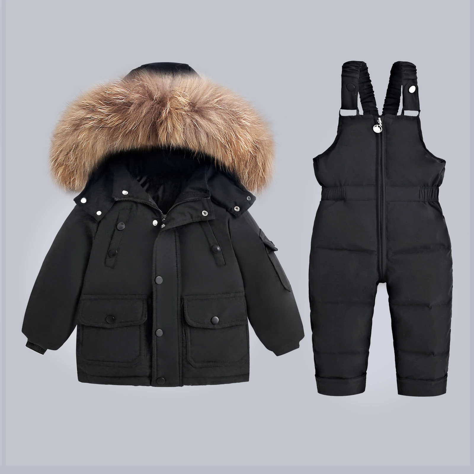 -30 Baby Winter Thickened Warm down Jacket and Jumpsuit Children Toddler Kids Clothing Set 2Pcs Girl Clothes Infant Snowsuit 1-6