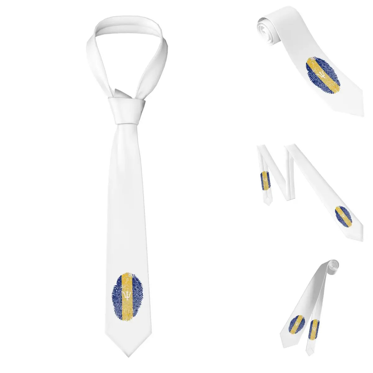Corbata con bandera de Barbados para hombre, corbatas ajustadas de poliéster y seda, corbatas informales para fiesta y negocios