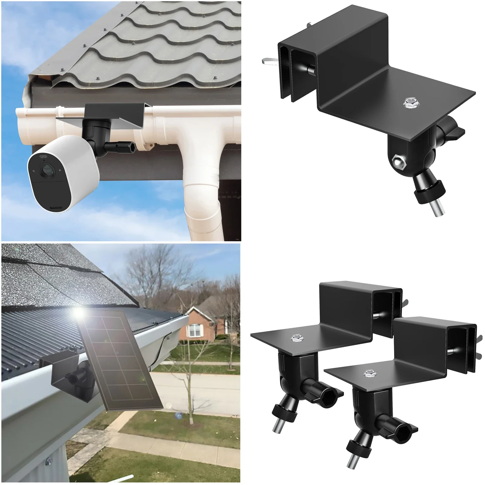 

Weatherproof Gutter Mount for Eufycam 2/2 Pro/2C/2C Pro/E/SoloCam E20 E40/L40/L20/S40/S220/3(S330)/3C(S300) (black)