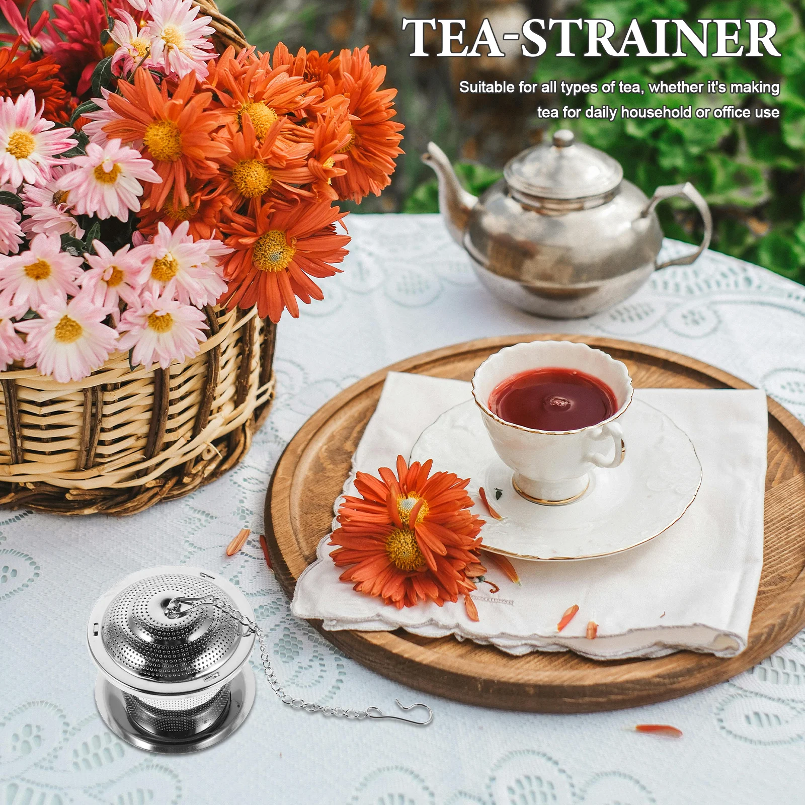 

2Pcs Stainless Steel Mesh Tea Infuser Strainer Fine Filter Diffuser Reusable Loose Leaf Tea Ball for Mug Teapot