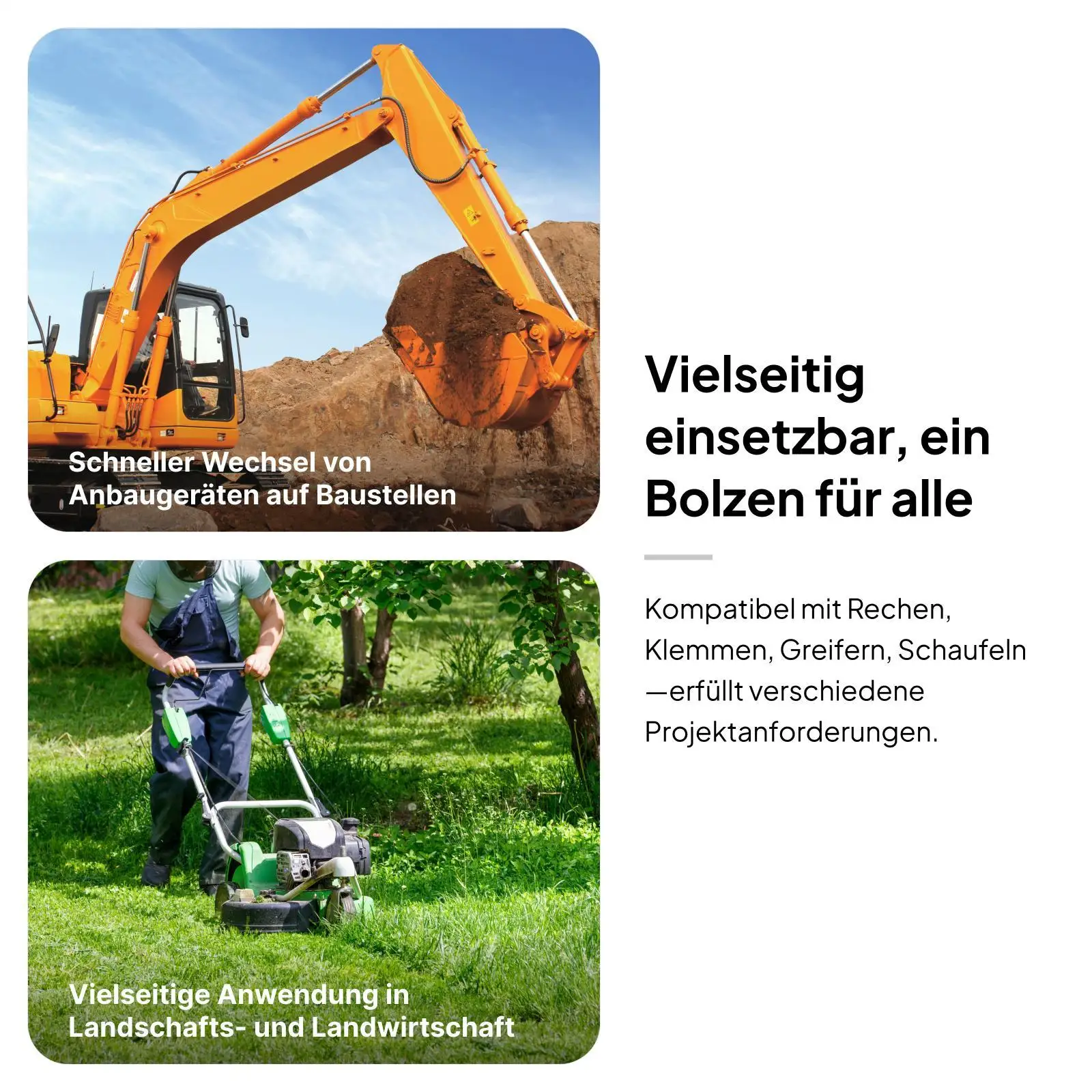 2x Pinos de escavadeiras Acessórios Fácil instalação Peças sobressalentes Ancinho profissional