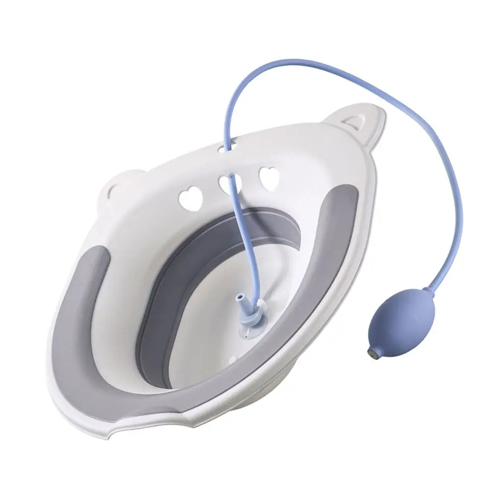 

1Pcs Sitz Bath Toilet Seat Foldable Pregnant Protection Basin Gray Ergonomic High Temperature Resistant Wash Basin Hemorrhoid