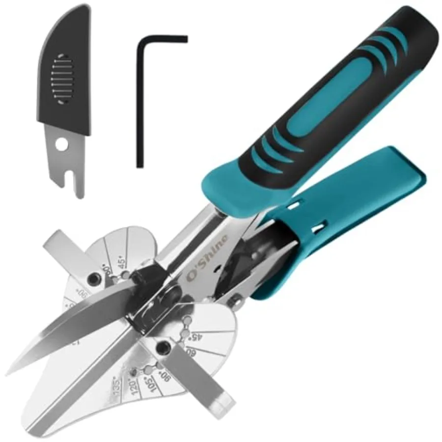 

O'Shine Ratchet Miter Shears 80% Force Reduction for Angular Cutting PVC Wood Molding Quarter Round Cutting Tool 45-135 Degree