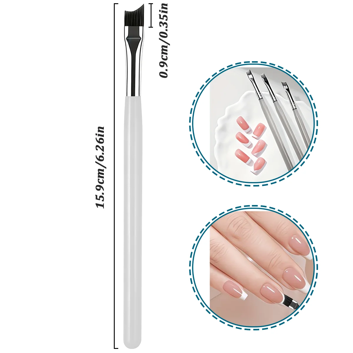 1/2/3-teiliges Halbmond-Winkelpinsel-Set für French Manicure, Gel-Lack-Verlauf, French Manicure mit dünnen Linien & Detailzeichnung – Detail 4
