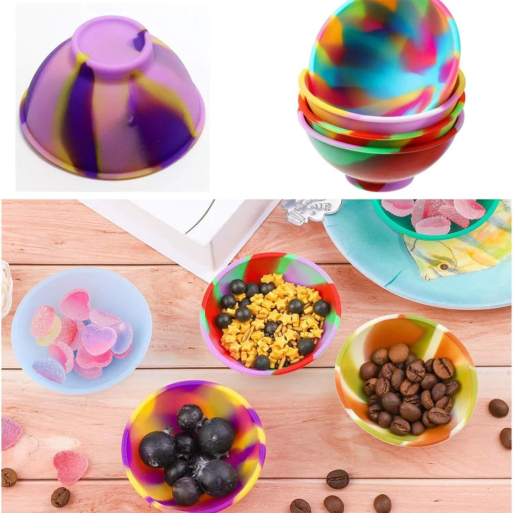 2pcs Household Silicone Container Bowl 67mm 50mm Multi-Color Tobacco Herb Smoking Accessories Kitchen Home Mask Storage Box