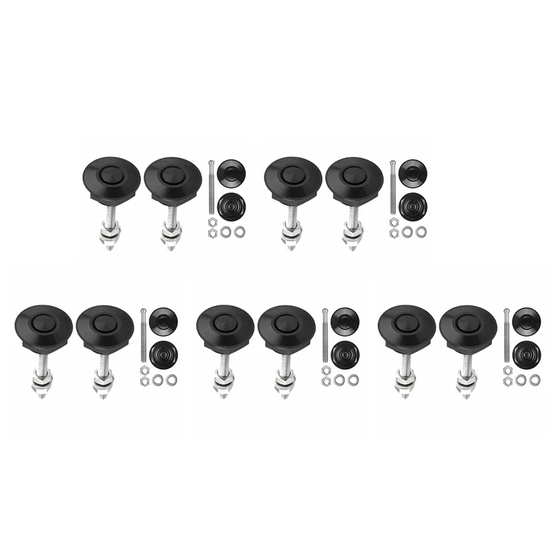 10 PCS Push Button Quick Release Hood Bonnet Pins Lock Clip Car Bumper Latch Kit