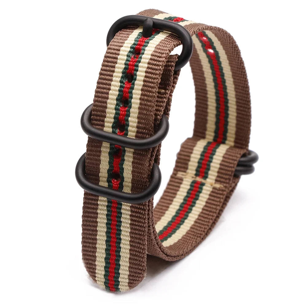 Uhgbsd-Correa de reloj de nailon para seiko, tudor, citizen, color caqui, 22mm, 24mm