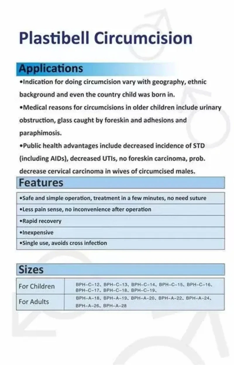 YAOYUAN Hospital Surgical Disposable circumcision stapler Ring Child/Adult Urology Removal of excess foreskin Bar Mitzvah