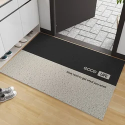 Silk ring floor mat, door mat, household door mat, wear-resistant and anti slip, black and white grid for entry