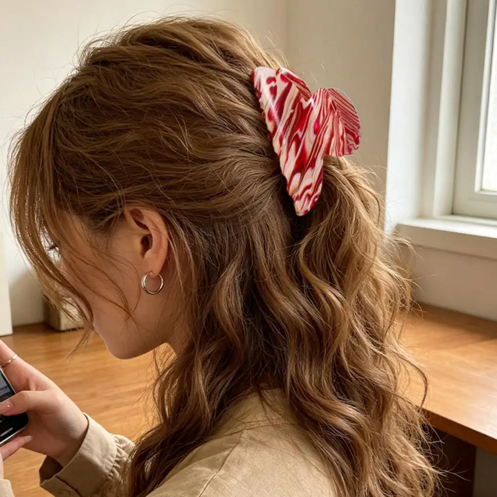 Scalp Hair Claw Marble-patterned Hair Claw for Women Shark Clip Hair Accessory Comfortable Back Head Claw for Wear for Thick