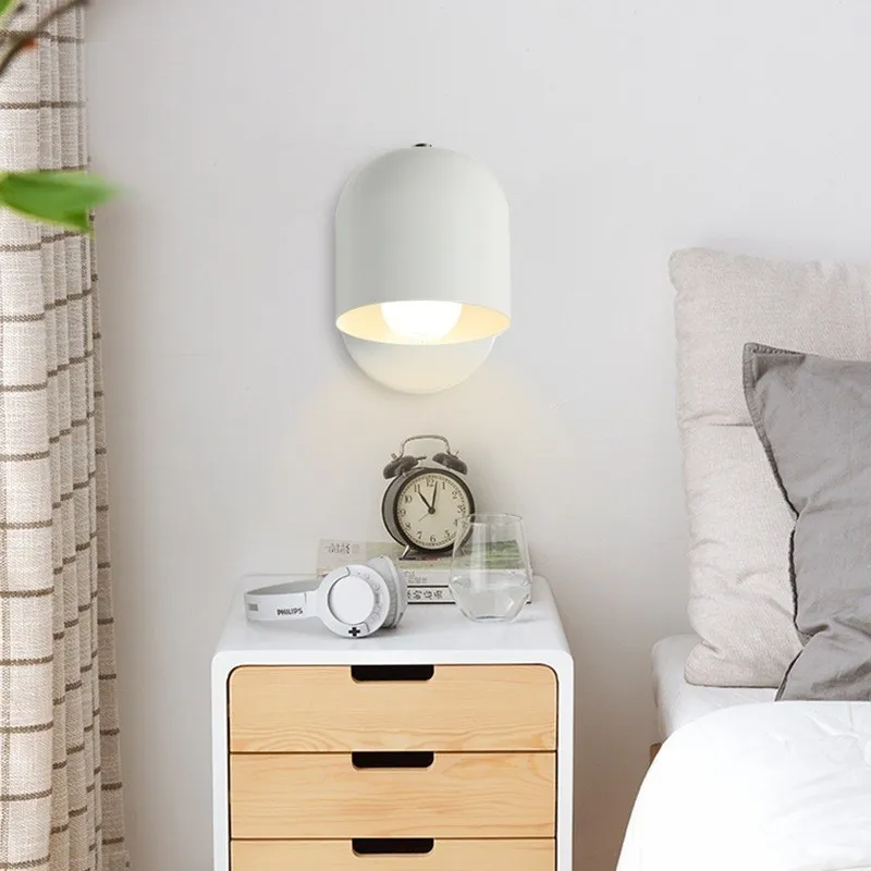 Room Wall Lights Wall Decor Nordic Bedside Wall Lamps Macaroon Steering Head Wood Hanging Sconce Living/Bedroom Reading Lighting view 6