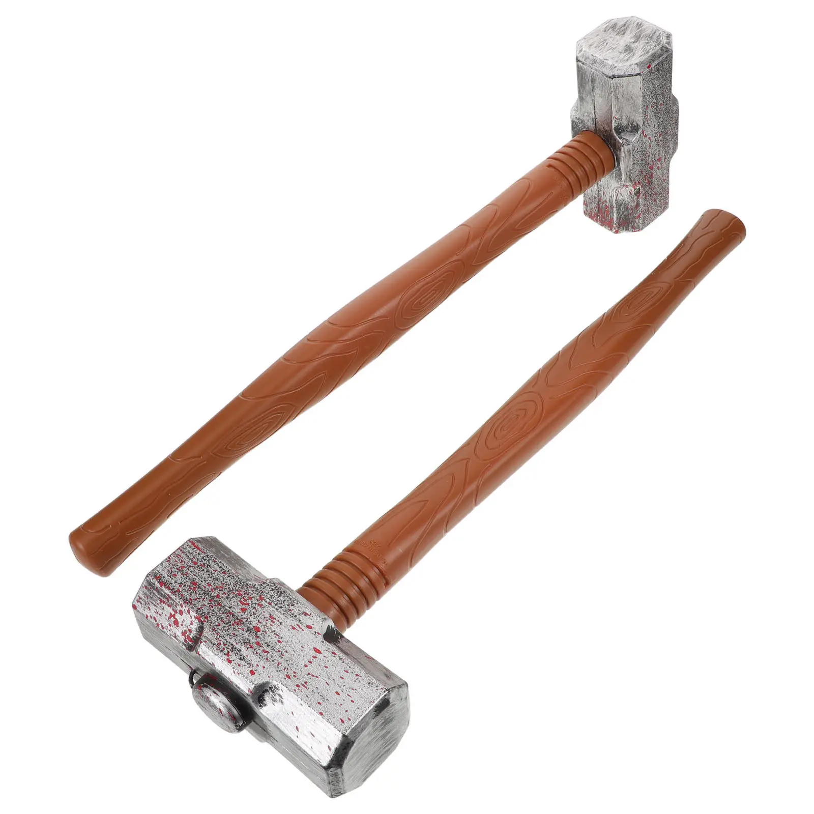 

2Pcs Lifelike Hammer Props Plastic Lightweight Easy Clean for Costume Parties Holiday Decor Children's Roleplay Fake Tool