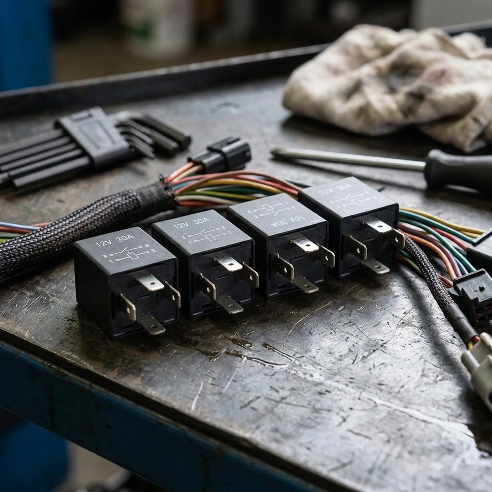 4 Pin Relay 12V 30A Relay Automotive Circuits Material Easy To Use Electrical Insulation High Amperage Load 4 Pin